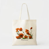 Bruidsmeisje Sinaasappel Poppy Flowers Bloempatron Tote Bag (Voorkant)