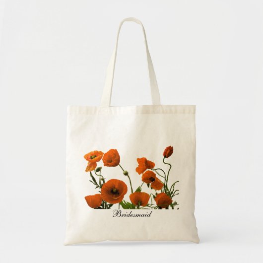 Bruidsmeisje Sinaasappel Poppy Flowers Bloempatron Tote Bag (Voorkant)