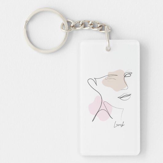 Bruidsmeisje Sleutelhanger - Esthetisch Lijnkunst (Voorkant)