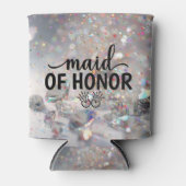 Bruidsmeisje Sparkle Script met Diamanten Ring Blikjeskoeler (Voorkant)