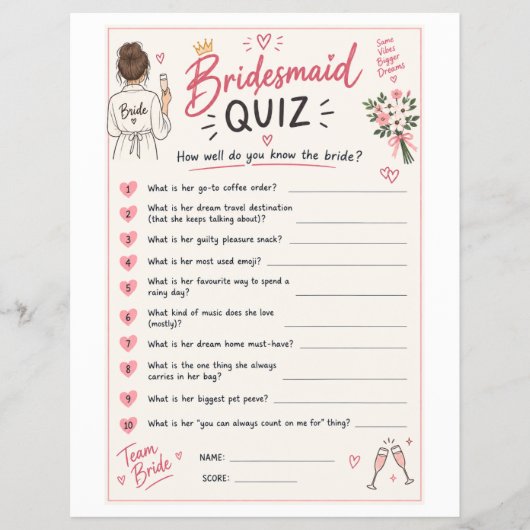 Bruidsmeisje spelletjes flyer (Voorkant)
