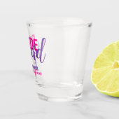 Bruidsmeisje squad roze script vrijgezellenfeest shot glas (Rechts)