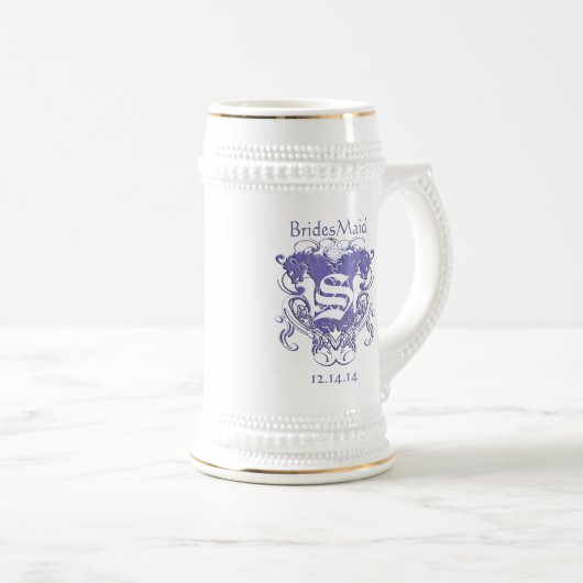 Bruidsmeisje Stein Bruiloft Vintage Leeuwen Bierpul (Voorkant rechts)