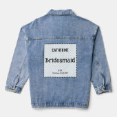 Bruidsmeisje Stippen Custom Bruiloft Bruidsfeest T Denim Jacket (Achterkant)