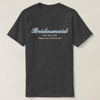 Bruidsmeisje Stof Blauw Vrijgezellenfeest Matching T-shirt