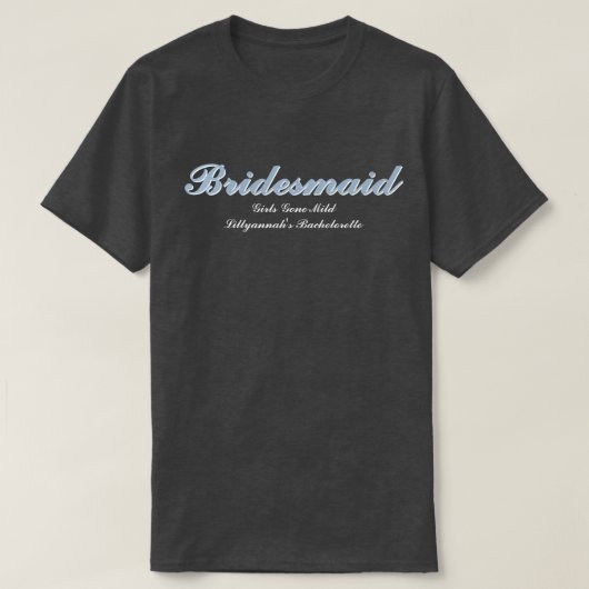 Bruidsmeisje Stof Blauw Vrijgezellenfeest Matching T-shirt (Design voorkant)