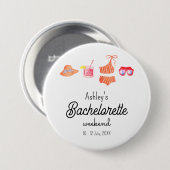 Bruidsmeisje Strand Bikini Weekend Ronde Button 7,6 Cm (Voorkant /achterkant)