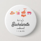 Bruidsmeisje Strand Bikini Weekend Ronde Button 7,6 Cm (Voorkant)