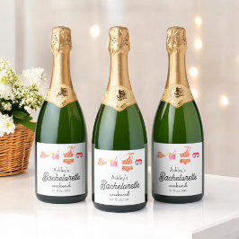 Bruidsmeisje Strand Bikini Weekend  Sparkling Wijnetiket