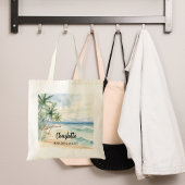Bruidsmeisje strand bruiloft naam tote bag