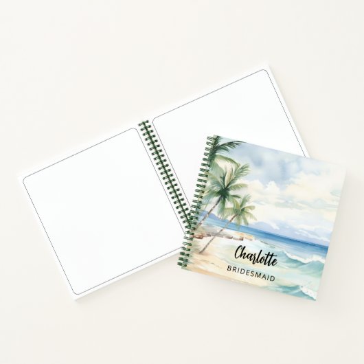 Bruidsmeisje strand bruiloft notitieboek (Binnen)