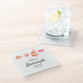 Bruidsmeisje strandmeisjes tropisch weekend  glazen onderzetter (Schuin)