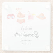 Bruidsmeisje strandmeisjes tropisch weekend  glazen onderzetter (Achterkant)