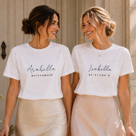 Bruidsmeisje T-shirts | T-shirt met eigen naam voo