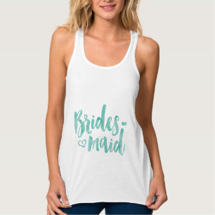 Bruidsmeisje Tanktop - Turquoise Waterverf