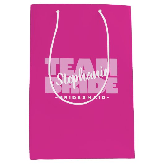 bruidsmeisje team bruid roze bruiloft aangepaste n medium cadeauzakje (Voorkant)