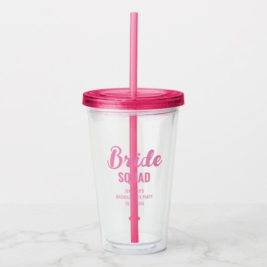 Bruidsmeisje Tekst Bachelorette Feest Bruidsuitvaa Acryl Drinkbeker (Voorkant)