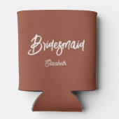 Bruidsmeisje Terracotta Bruiloft Bruin Blikjeskoeler (Achterkant)