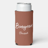 Bruidsmeisje Terracotta Bruiloft Bruin Seltzer Blikjeskoeler (Seltzer Voorkant)