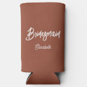 Bruidsmeisje Terracotta Bruiloft Bruin Seltzer Blikjeskoeler (Voorkant)