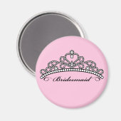 Bruidsmeisje Tiara Magnet (roze achtergrond) (Voorkant / Achterkant)