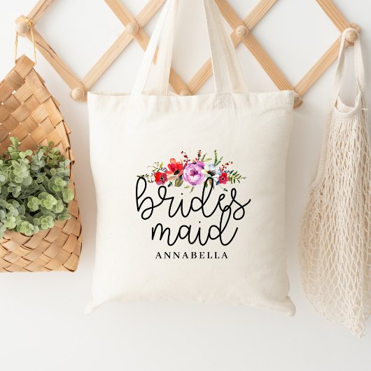 Bruidsmeisje Tote met Bloemboeket Bag