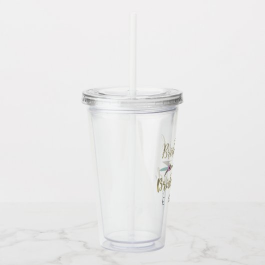 Bruidsmeisje Tribal Bloemen Pijl Goud Bruiloft Acryl Drinkbeker (Rechts)