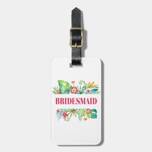 Bruidsmeisje Tropical Beach Destination Wedding Bagagelabel (Voorkant verticaal)