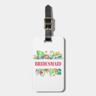 Bruidsmeisje Tropisch Strand Bestemming Trouwen Bagagelabel