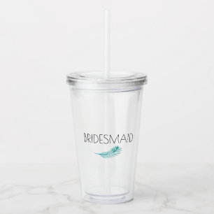 Bruidsmeisje Tropische Palmbladeren Bachelorette Acryl Drinkbeker