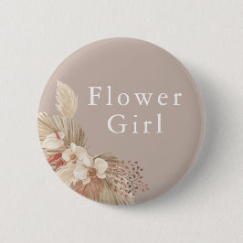 Bruidsmeisje Trouw Boho Pampas Gras Ronde Button 5,7 Cm