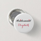Bruidsmeisje Trouw Bruid Bachelorette Feest Wit Ronde Button 3,2 Cm (Voorkant /achterkant)