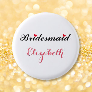 Bruidsmeisje Trouw Bruid Bachelorette Feest Wit Ronde Button 3,2 Cm