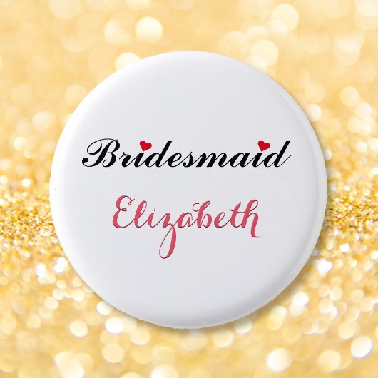 Bruidsmeisje Trouw Bruid Bachelorette Feest Wit Ronde Button 3,2 Cm