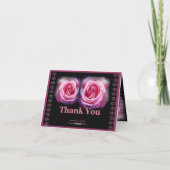 Bruidsmeisje Trouw Dank Je Roze Rozen Bedankkaart (Achterkant)