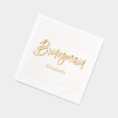 Bruidsmeisje Trouw Goud Wit Folie Servetten (Links)