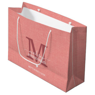 Bruidsmeisje Trouw Monogram Modern Groot Cadeauzakje