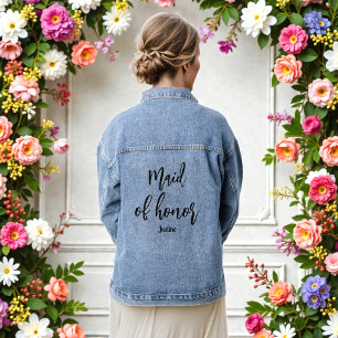 Bruidsmeisje Trouwfeest Bruidsborrel Denim Jacket