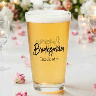 Bruidsmeisje Trouwjurk Zwart Schrift Elegant Glas