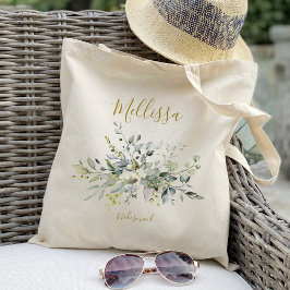 Bruidsmeisje trouwtassen met groen tote bag