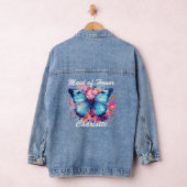 Bruidsmeisje Trouwvlinder Roze Bloemen Denim Jacket (Hangar)