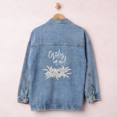 Bruidsmeisje typografie bloemenkrans bruiloft denim jacket (Hangar)