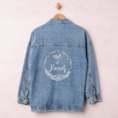 Bruidsmeisje typografie bloemenkrans bruiloft denim jacket (Hangar)