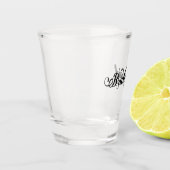 Bruidsmeisje typografie met harten bruiloft shot glas (Links)