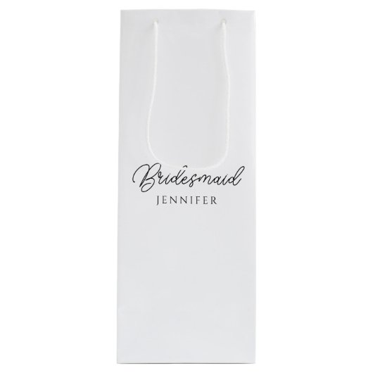 Bruidsmeisje Typografie Script Naam Sjabloon Best Wijn Cadeautas (Voorkant)