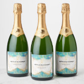 Bruidsmeisje uitnodiging Bubbly Champagne Prosecco Sparkling Wijnetiket (Flessen)