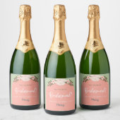 Bruidsmeisje uitnodiging Bubbly Champagne Prosecco Sparkling Wijnetiket (Flessen)