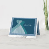 Bruidsmeisje Uitnodiging - Dubbele BLAUWGROEN BLAU (Achterkant)