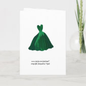 BRUIDSMEISJE Uitnodiging - HUNTER GREEN Leaf Gown (Achterkant)