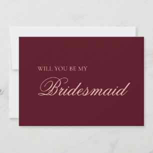 Bruidsmeisje Uitnodiging in Maroon en Blush Roze